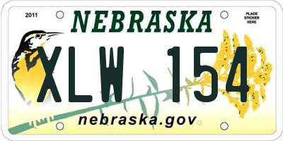 NE license plate XLW154