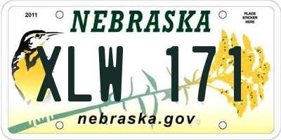NE license plate XLW171