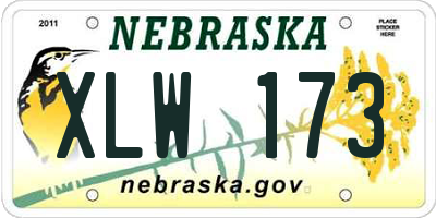 NE license plate XLW173