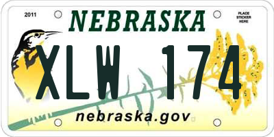 NE license plate XLW174