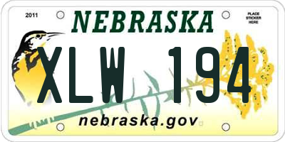 NE license plate XLW194