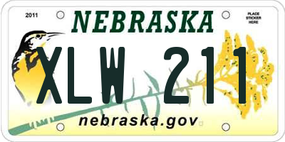 NE license plate XLW211