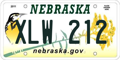 NE license plate XLW212