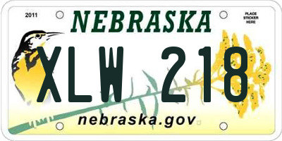 NE license plate XLW218