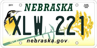 NE license plate XLW221