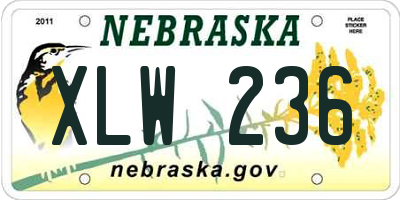 NE license plate XLW236