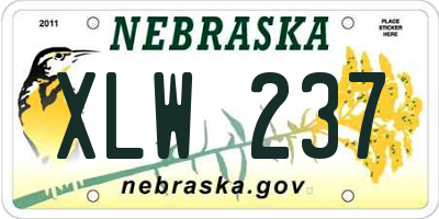 NE license plate XLW237