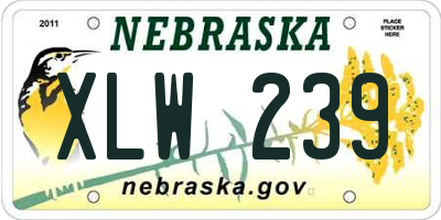 NE license plate XLW239