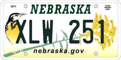 NE license plate XLW251