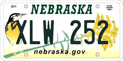 NE license plate XLW252