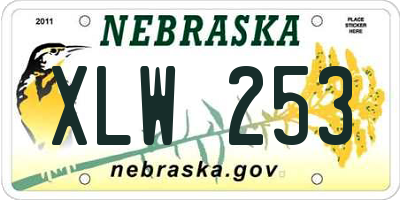 NE license plate XLW253