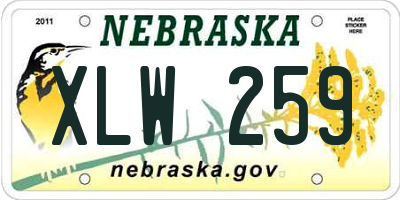 NE license plate XLW259