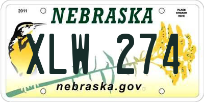 NE license plate XLW274