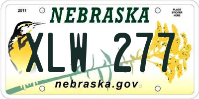 NE license plate XLW277