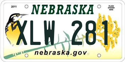 NE license plate XLW281