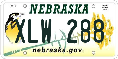 NE license plate XLW288