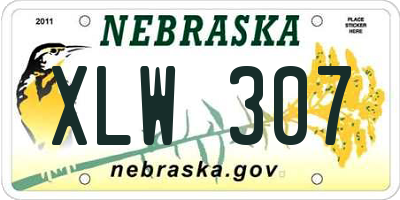 NE license plate XLW307