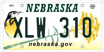 NE license plate XLW310