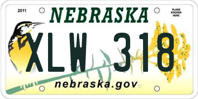 NE license plate XLW318