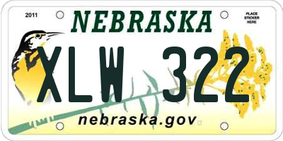NE license plate XLW322