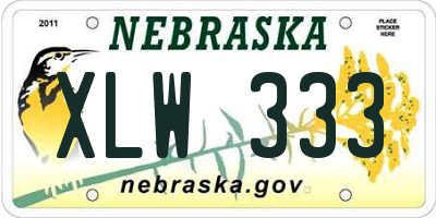 NE license plate XLW333