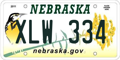 NE license plate XLW334