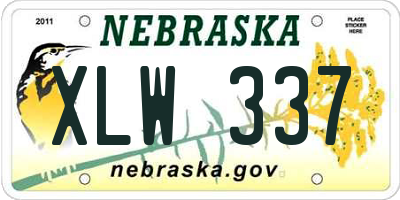 NE license plate XLW337