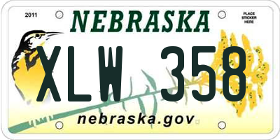 NE license plate XLW358