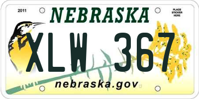 NE license plate XLW367