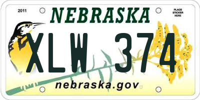 NE license plate XLW374