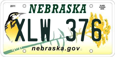 NE license plate XLW376