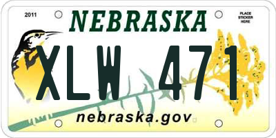 NE license plate XLW471
