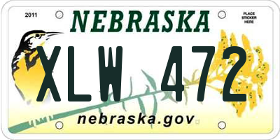 NE license plate XLW472