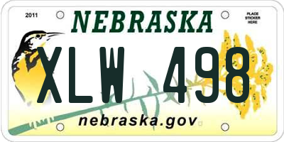 NE license plate XLW498