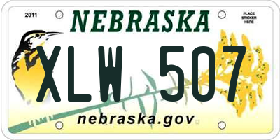 NE license plate XLW507