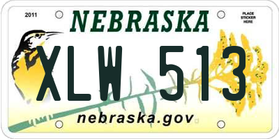 NE license plate XLW513