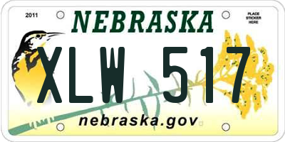 NE license plate XLW517