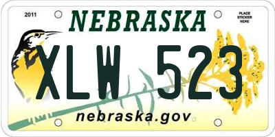 NE license plate XLW523