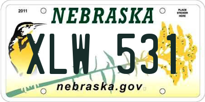 NE license plate XLW531