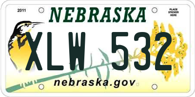 NE license plate XLW532