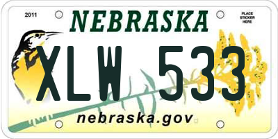 NE license plate XLW533