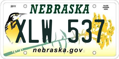 NE license plate XLW537