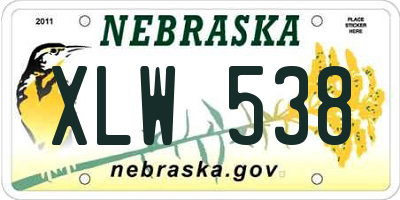 NE license plate XLW538