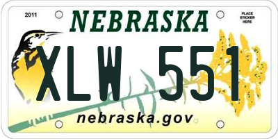 NE license plate XLW551