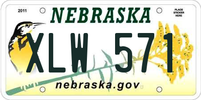 NE license plate XLW571