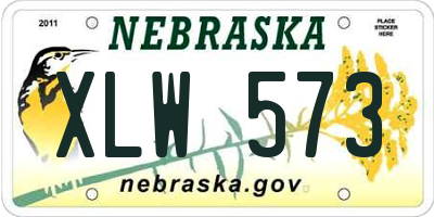 NE license plate XLW573