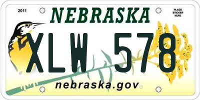 NE license plate XLW578