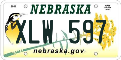 NE license plate XLW597