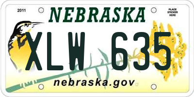 NE license plate XLW635