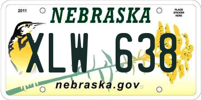NE license plate XLW638